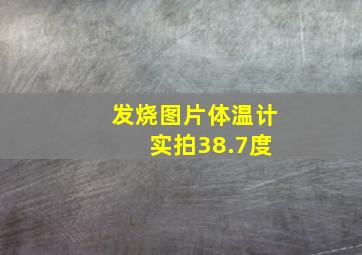 发烧图片体温计 实拍38.7度